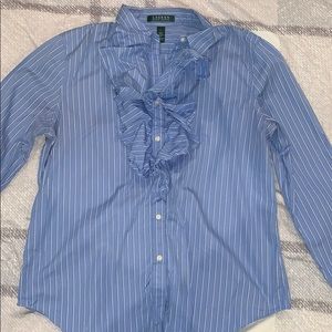 Lauren Ralph Lauren ruffle button down dress shirt